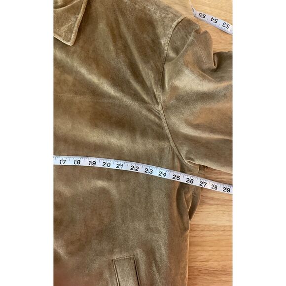 Roundtree & Yorke Men’s XLT Genuine Suede Leather Zip Jacket Tan Brown READ - Picture 12 of 16